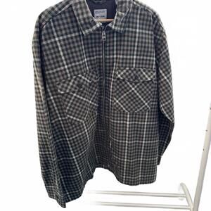 Only & Sons Men's Plaid Zip-Up Shirt Jacket